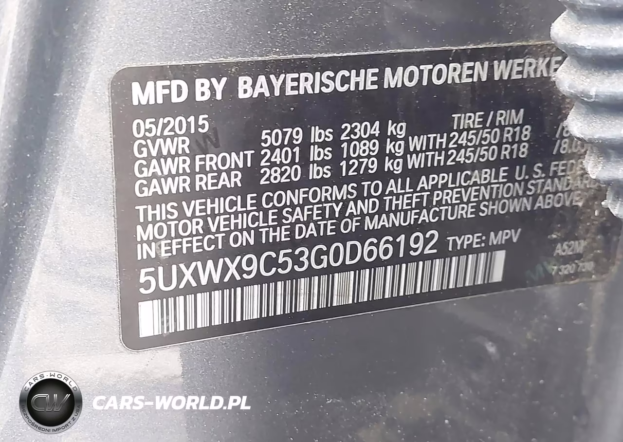 2016 BMW X3 xDrive28I VIN:5UXWX9C53G0D66192 - 9