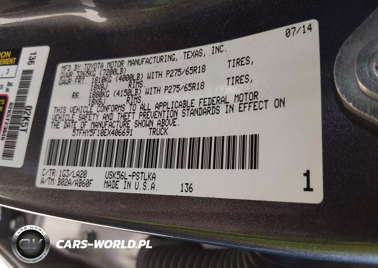 2014 Toyota Tundra Limited 5.7L V8 VIN:5TFHY5F10EX406691 - 9