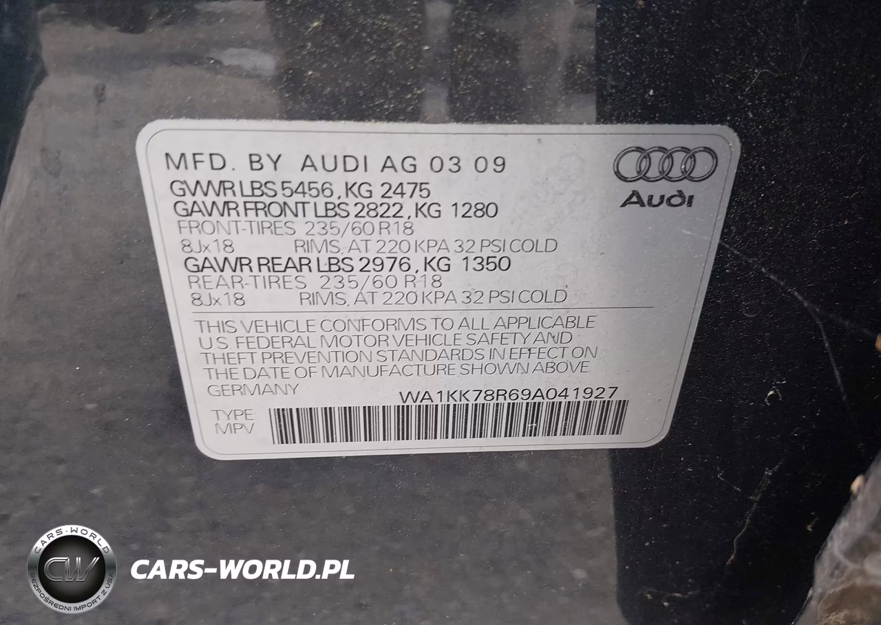 2009 Audi Q5 3.2 Premium VIN:WA1KK78R69A041927 - 9