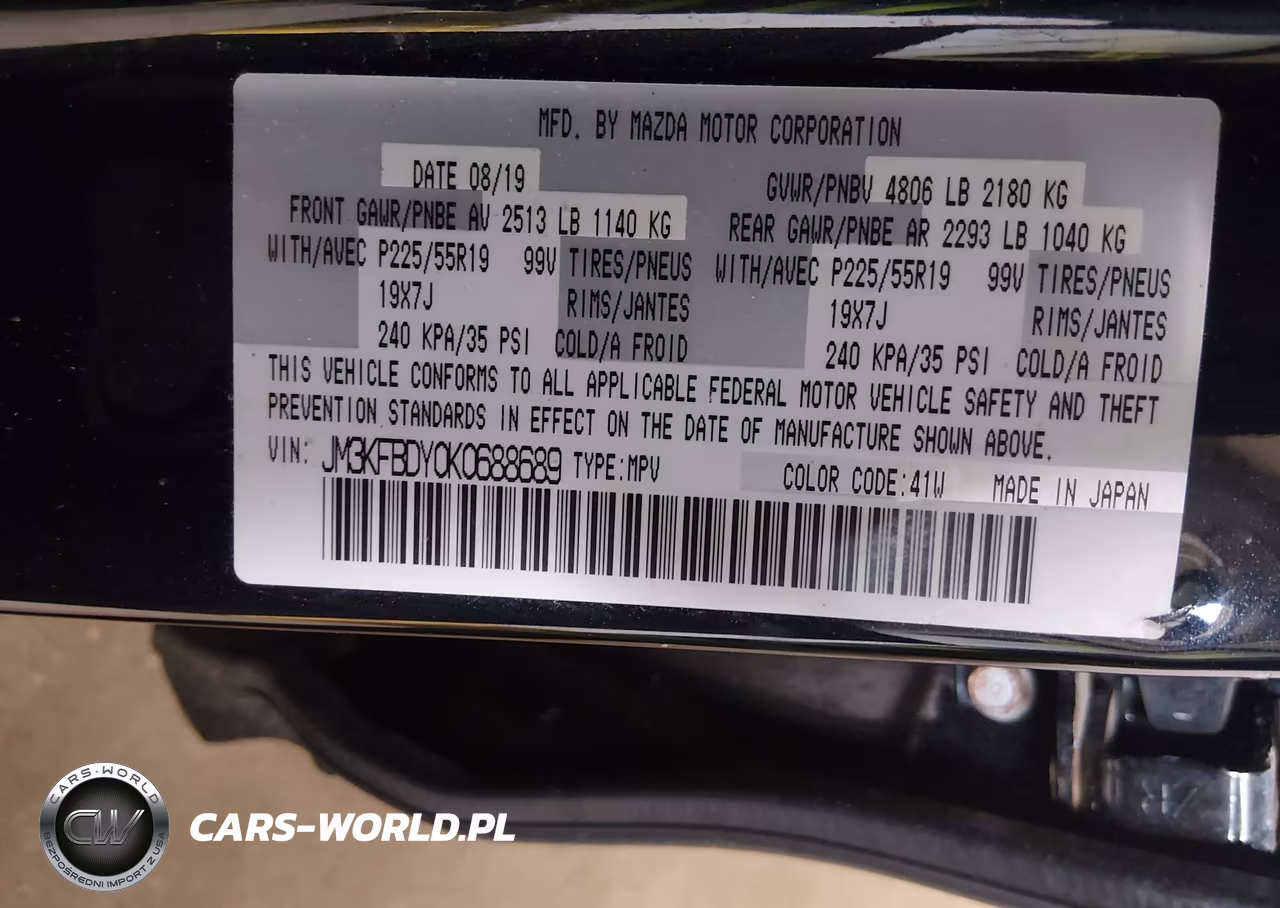 2019 Mazda Cx-5 Grand Touring Reserve VIN:JM3KFBDY0K0688689 - 9