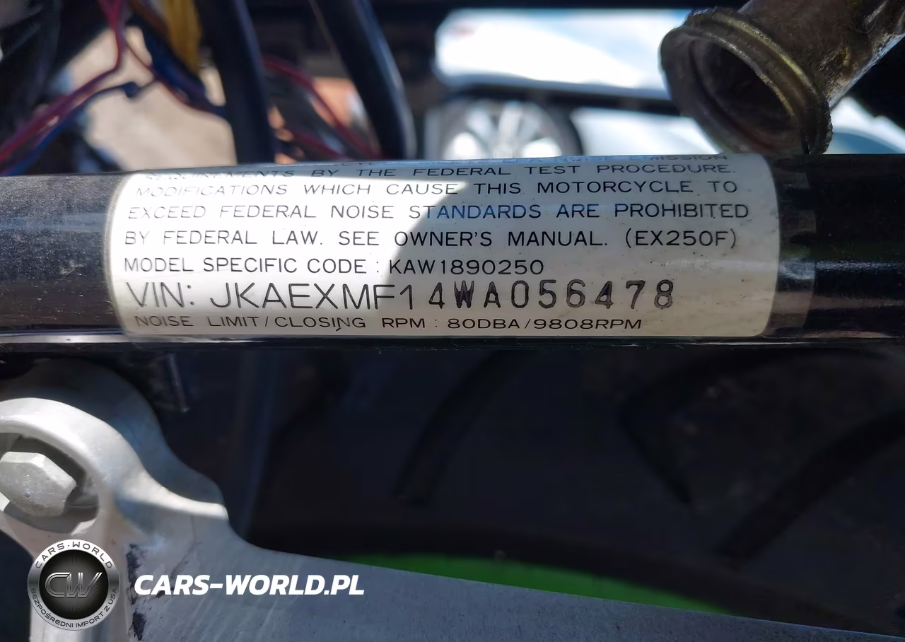 1998 Kawasaki Ex250 F VIN:JKAEXMF14WA056478 - 10