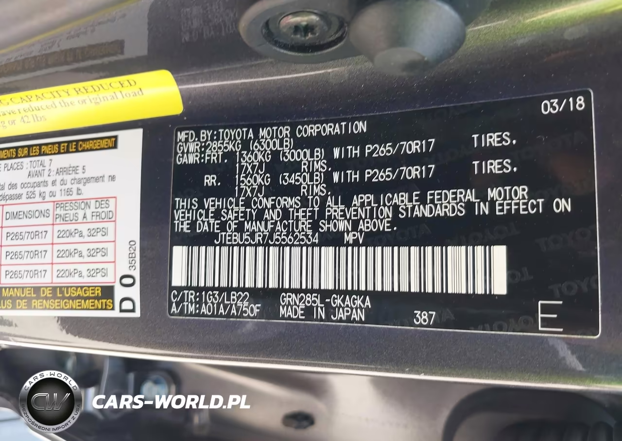 2018 Toyota 4Runner Sr5 Premium VIN:JTEBU5JR7J5562534 - 9