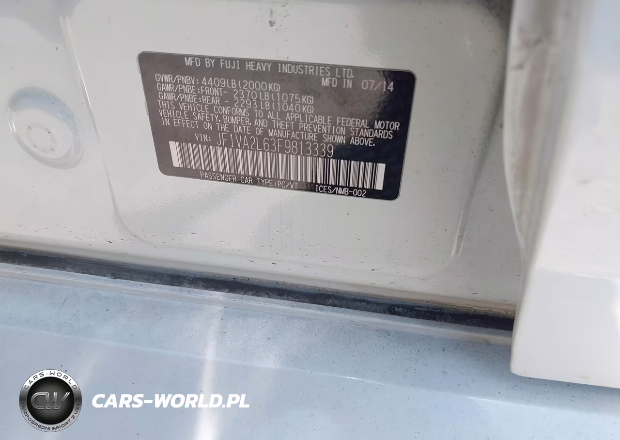 2015 Subaru Wrx Sti VIN:JF1VA2L63F9813339 - 9