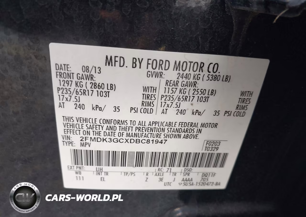 2013 Ford Edge Se VIN:2FMDK3GCXDBC81947 - 9