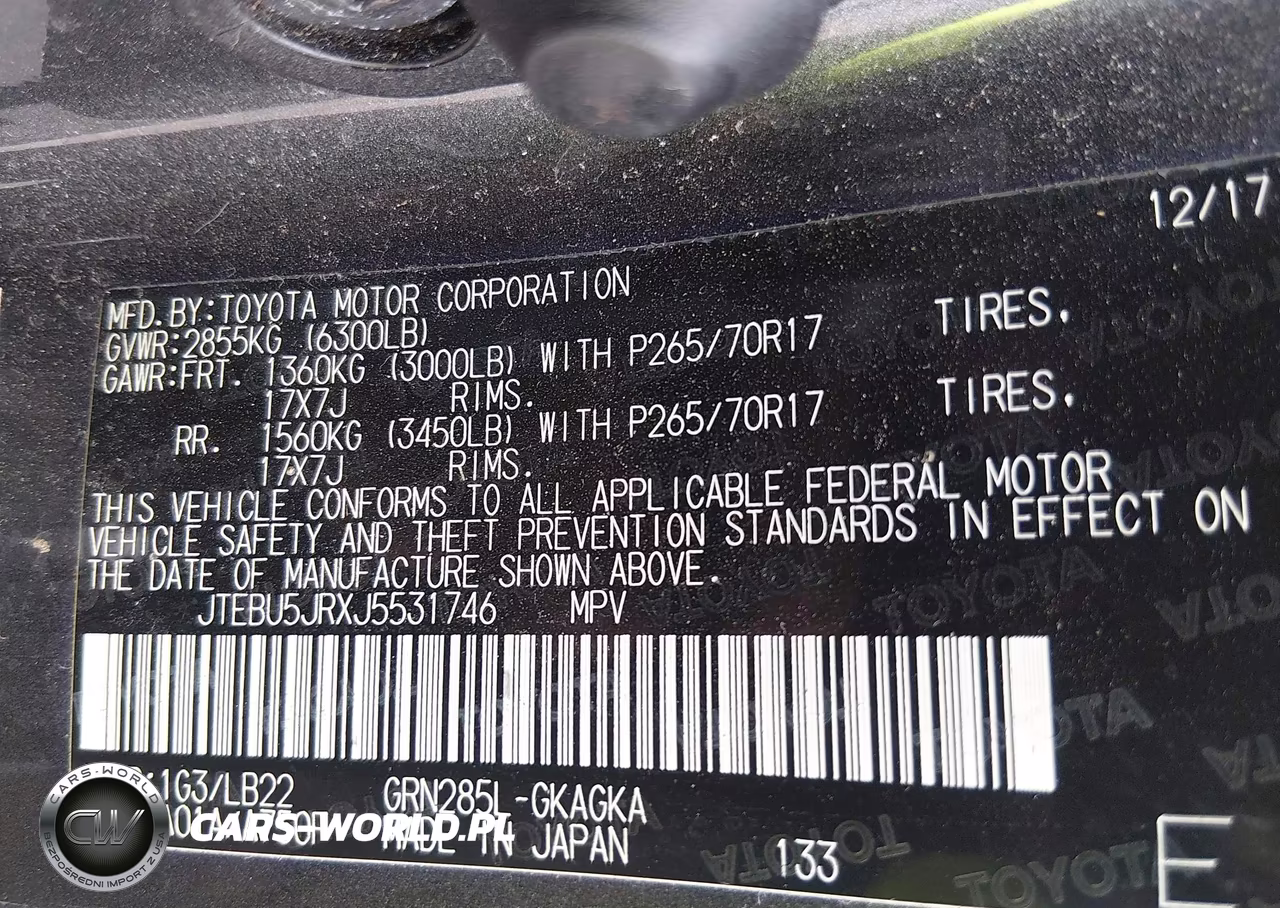 2018 Toyota 4Runner VIN:JTEBU5JRXJ5531746 - 9