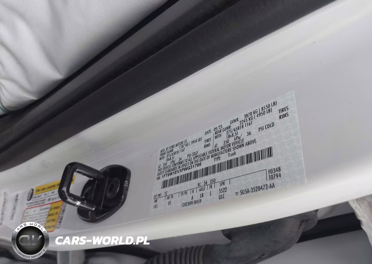 2023 Ford F-150 Lightning Pro VIN:1FT6W1EV3PWG31786 - 9