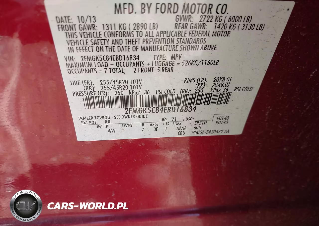 2014 Ford Flex Sel VIN:2FMGK5C84EBD16834 - 9