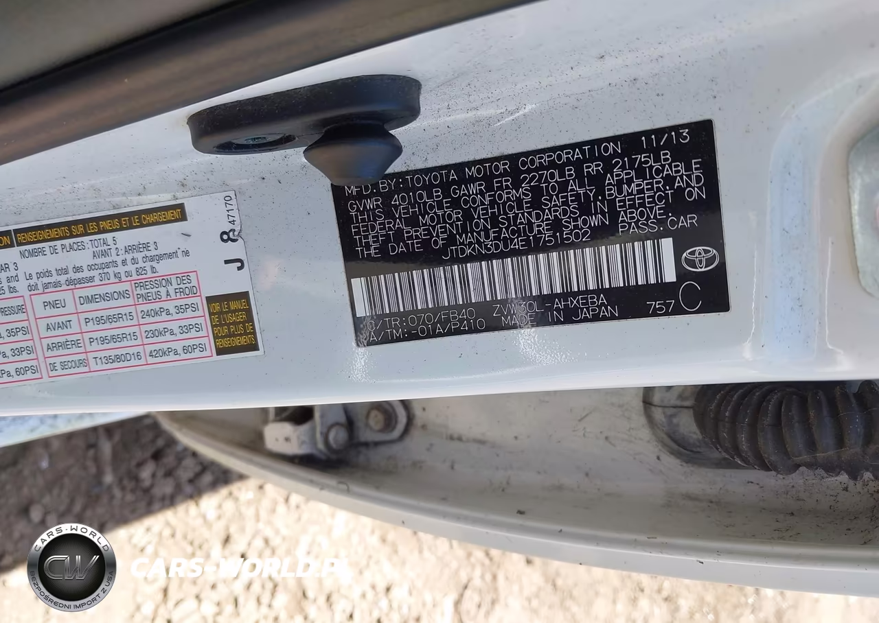 2014 Toyota Prius VIN:JTDKN3DU4E1751502 - 9