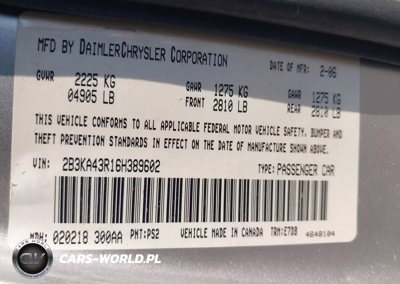 2006 Dodge Charger VIN:2B3KA43R16H389602 - 9