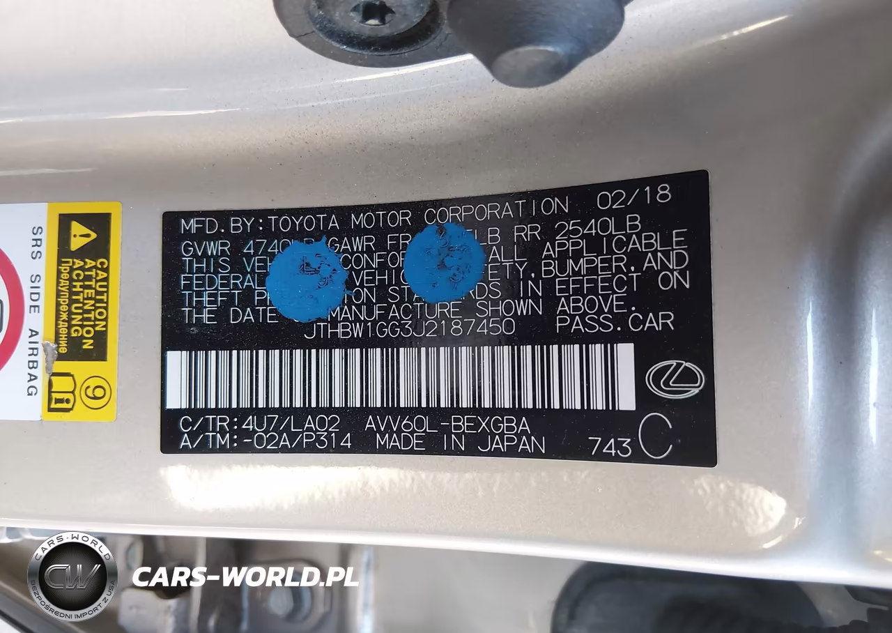 2018 Lexus Es 300H VIN:JTHBW1GG3J2187450 - 9