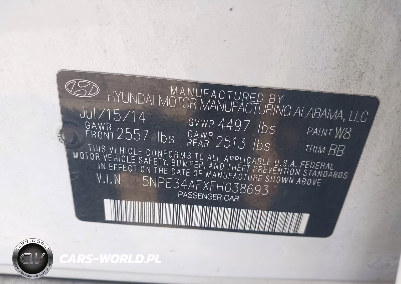 2015 Hyundai Sonata Limited VIN:5NPE34AFXFH038693 - 9