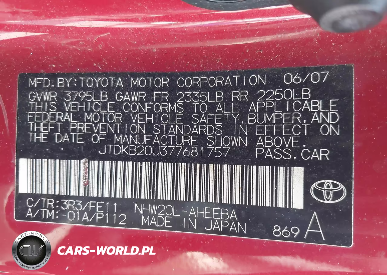 2007 Toyota Prius VIN:JTDKB20U377681757 - 9