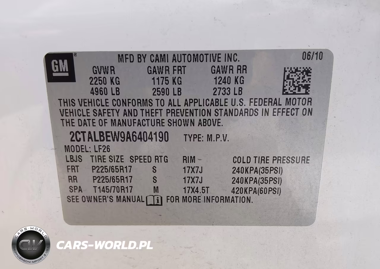 2010 GMC Terrain Sle-1 VIN:2CTALBEW9A6404190 - 9