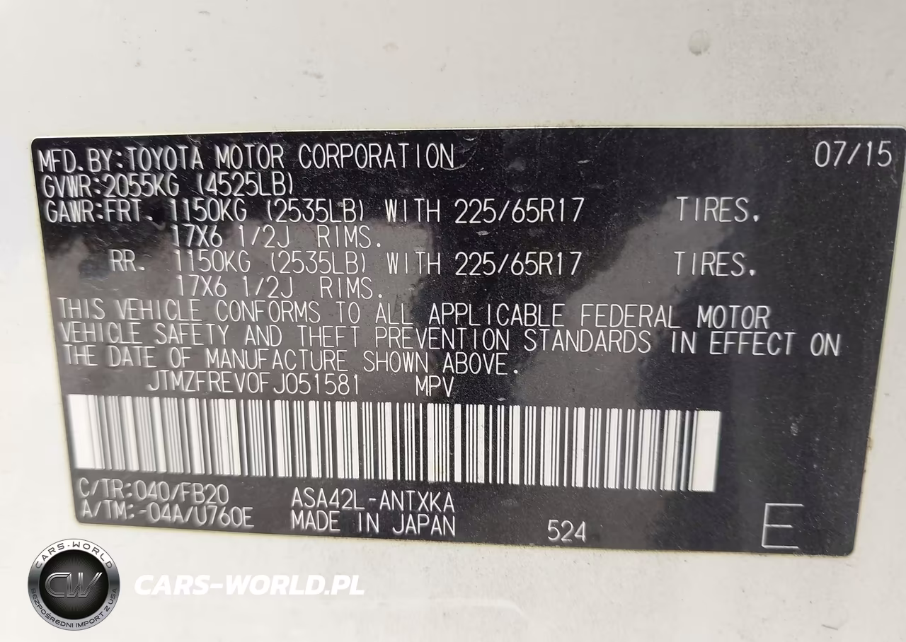 2015 Toyota Rav4 Le VIN:JTMZFREV0FJ051581 - 9
