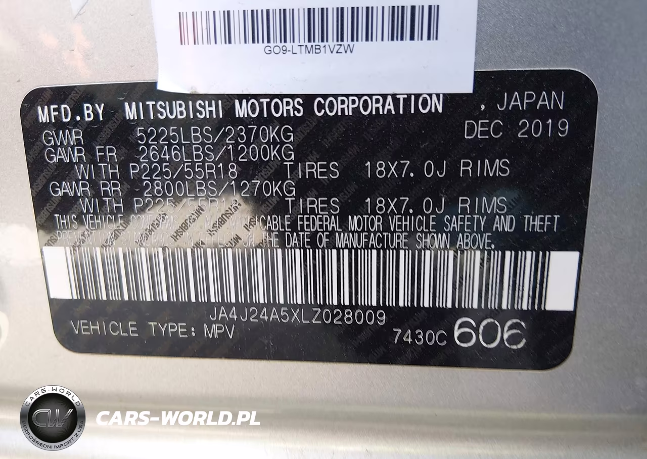 2020 Mitsubishi Outlander Phev Gt S-Awc-Sel S-Awc VIN:JA4J24A5XLZ028009 - 9