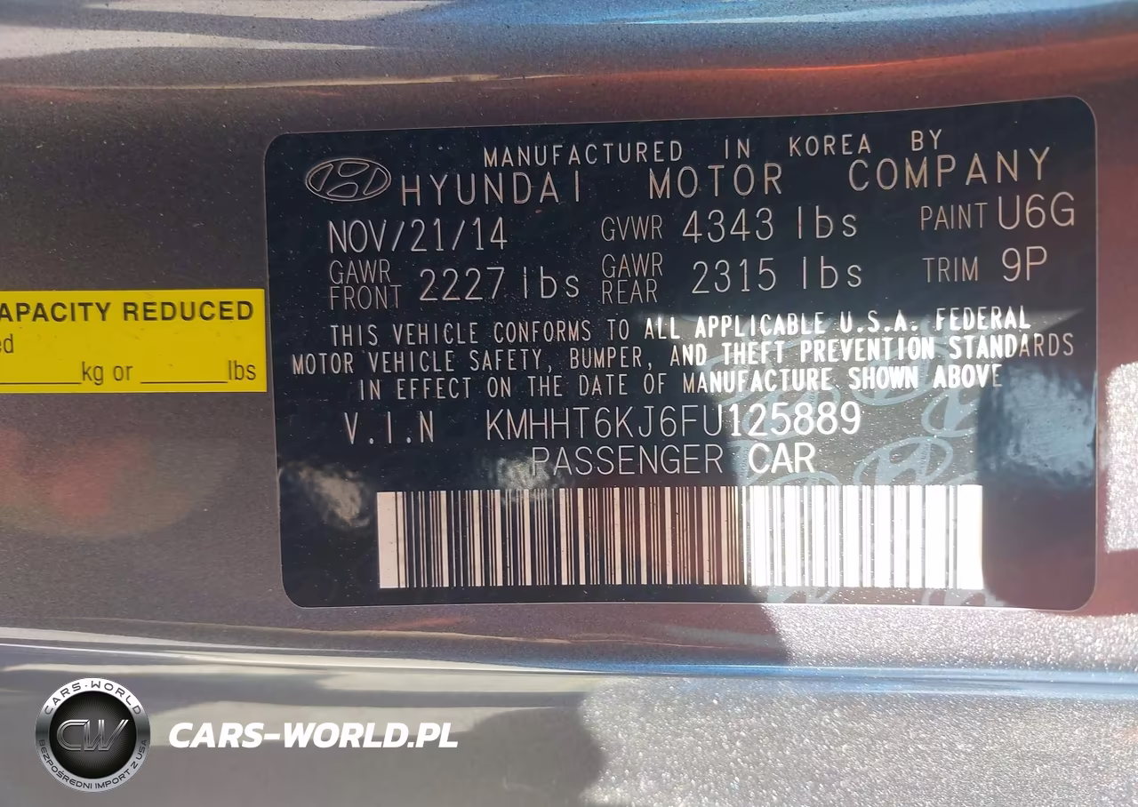 2015 Hyundai Genesis 3.8 Base VIN:KMHHT6KJ6FU125889 - 9