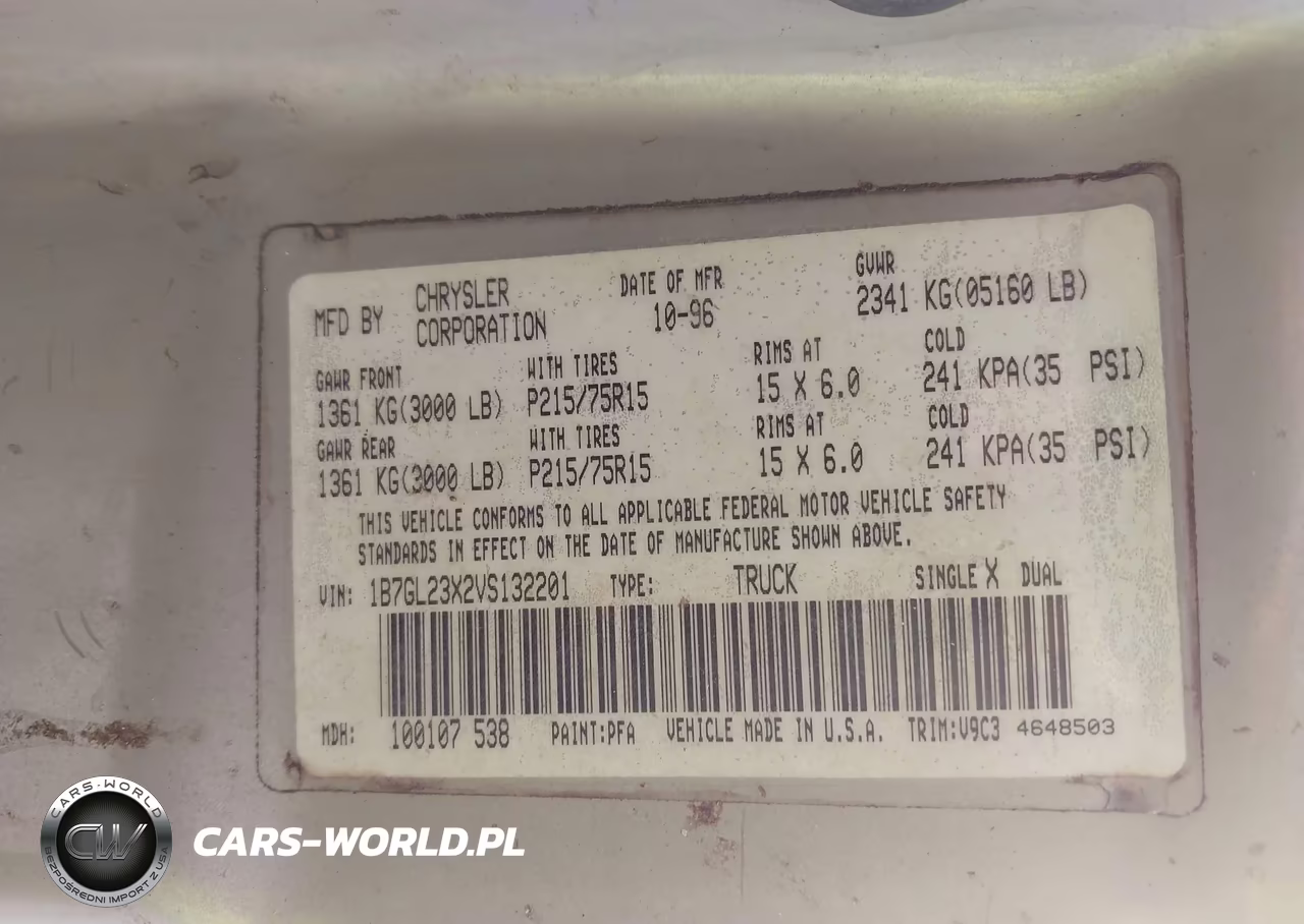 1997 Dodge Dakota Slt-Sport VIN:1B7GL23X2VS132201 - 9