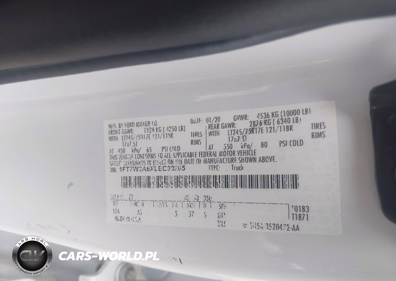 2020 Ford F-250 Xl VIN:1FT7W2A6XLEC90265 - 9