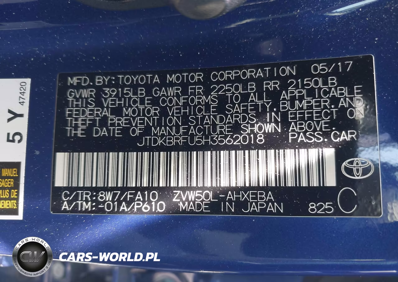2017 Toyota Prius Two VIN:JTDKBRFU5H3562018 - 9