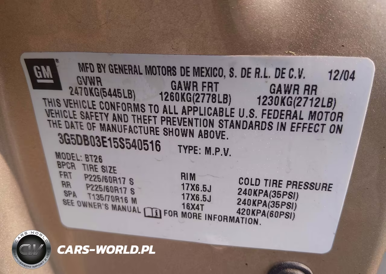 2005 Buick Rendezvous Cx VIN:3G5DB03E15S540516 - 9