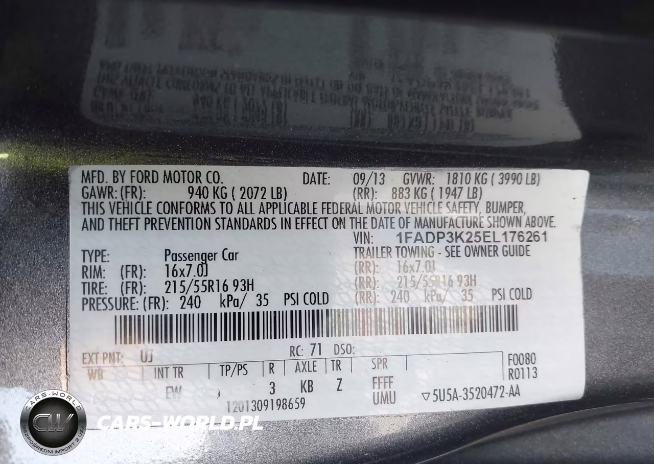 2014 Ford Focus Se VIN:1FADP3K25EL176261 - 9