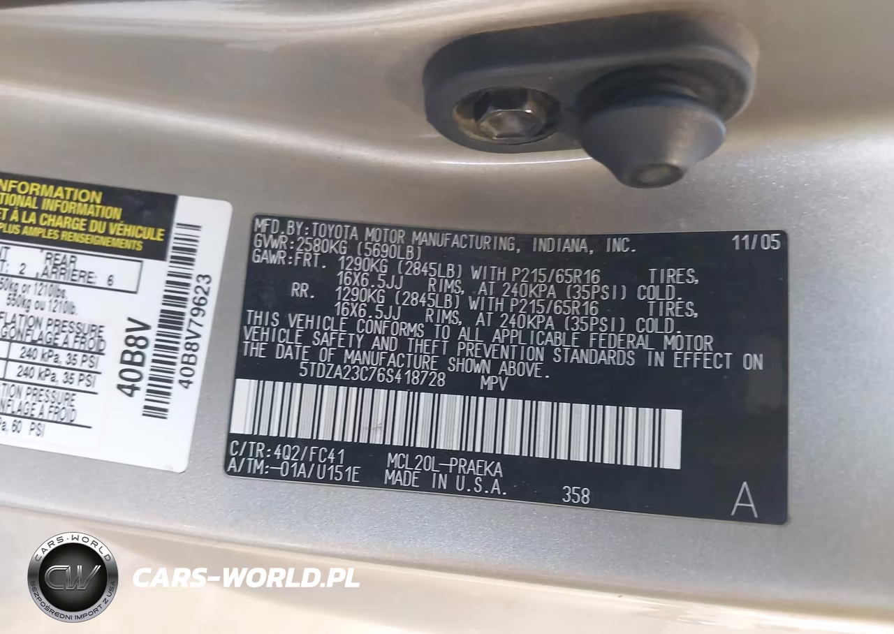 2006 Toyota Sienna Le VIN:5TDZA23C76S418728 - 9