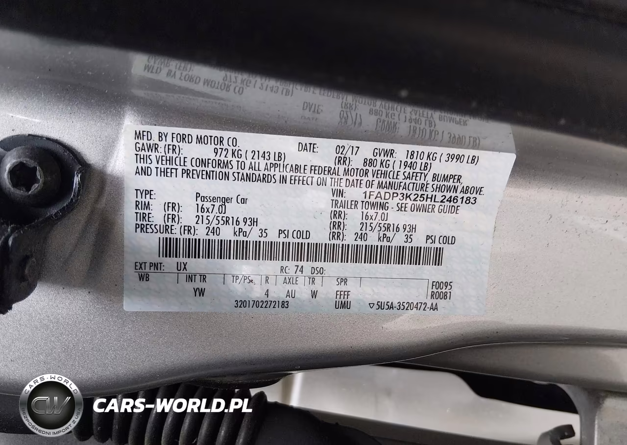 2017 Ford Focus Se VIN:1FADP3K25HL246183 - 9