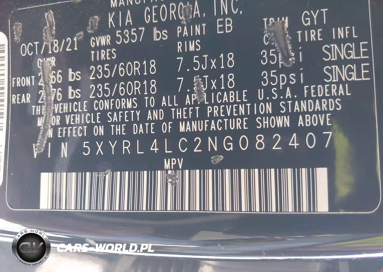 2022 Kia Sorento S VIN:5XYRL4LC2NG082407 - 9