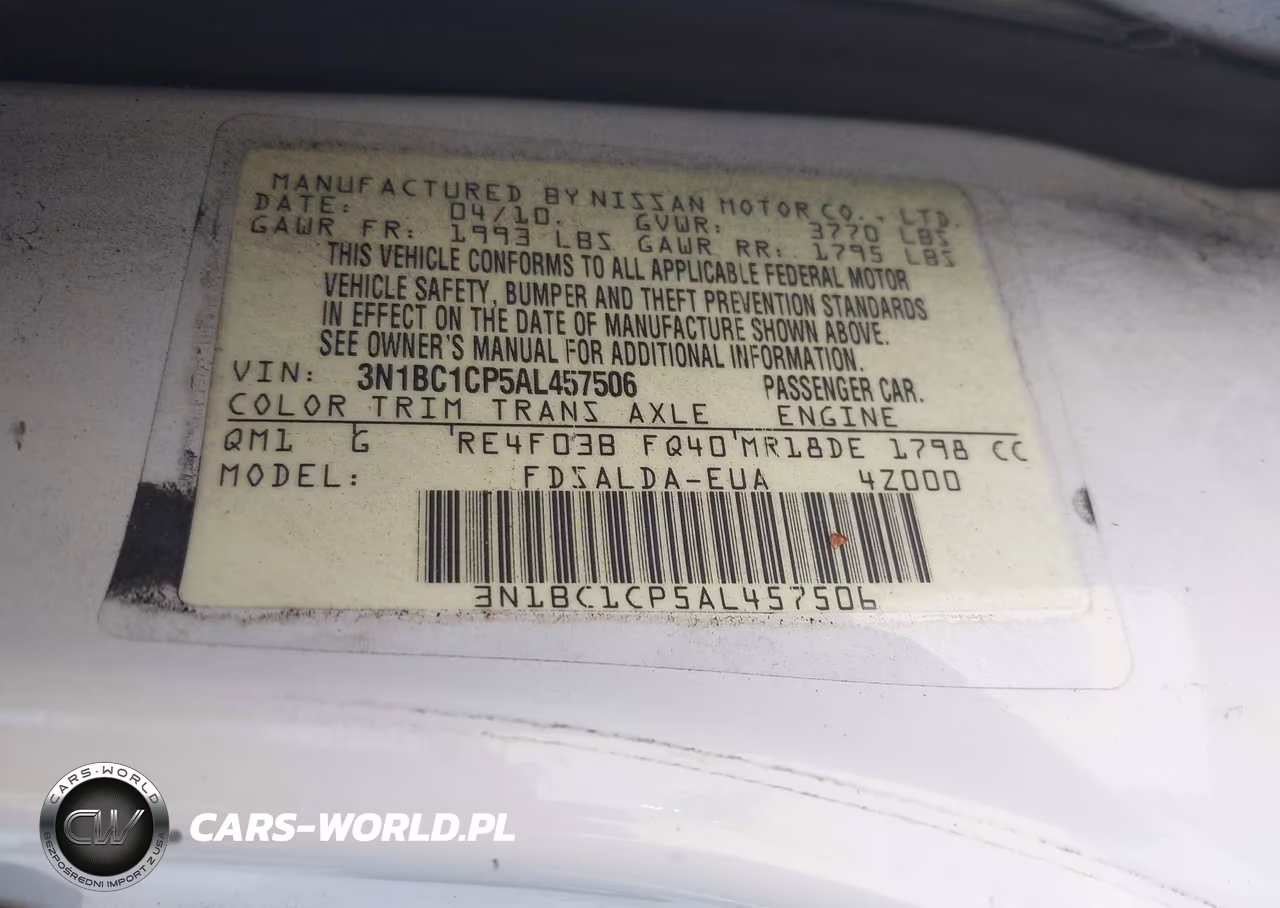 2010 Nissan Versa 1.8S VIN:3N1BC1CP5AL457506 - 9