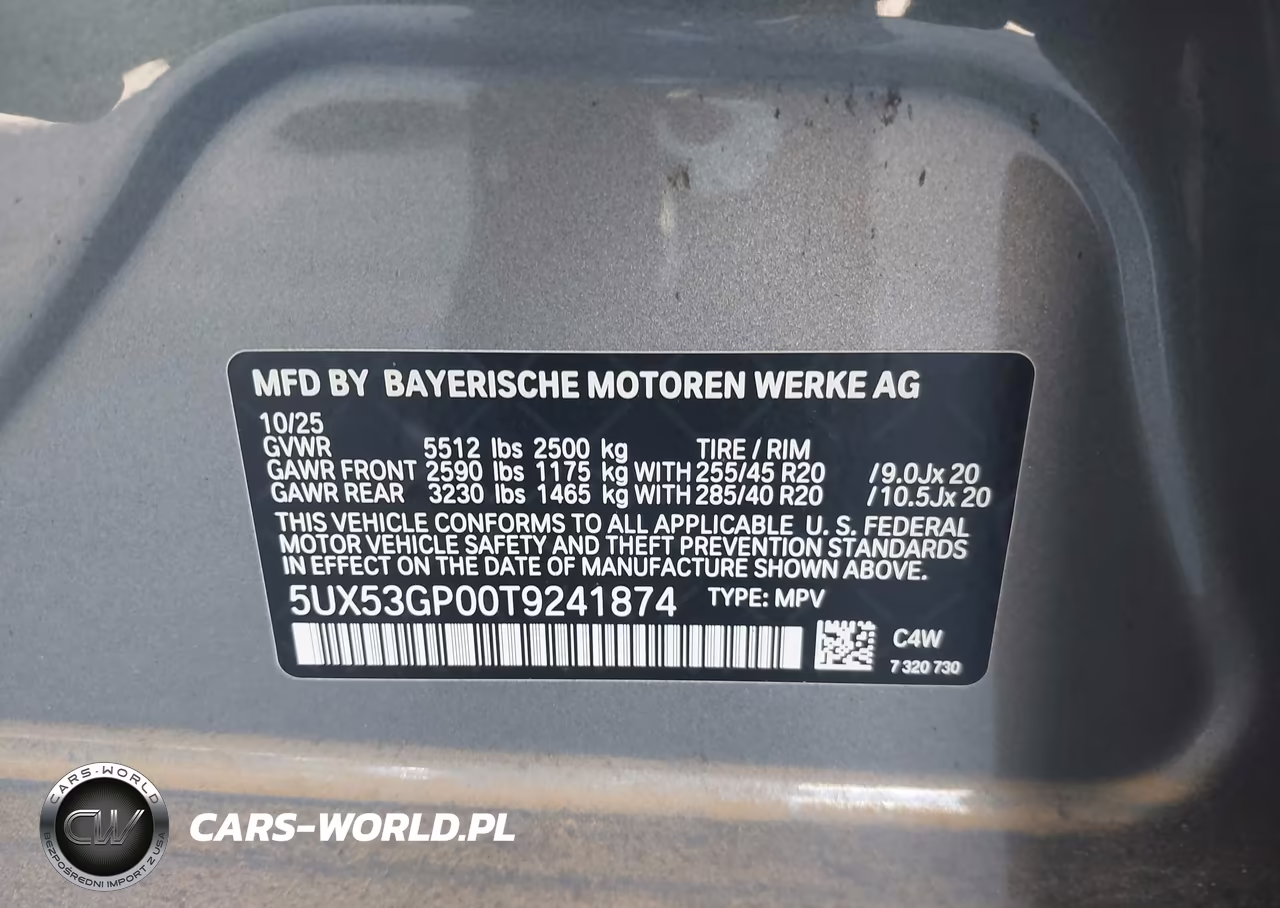 2026 BMW X3 30 xDrive VIN:5UX53GP00T9241874 - 9