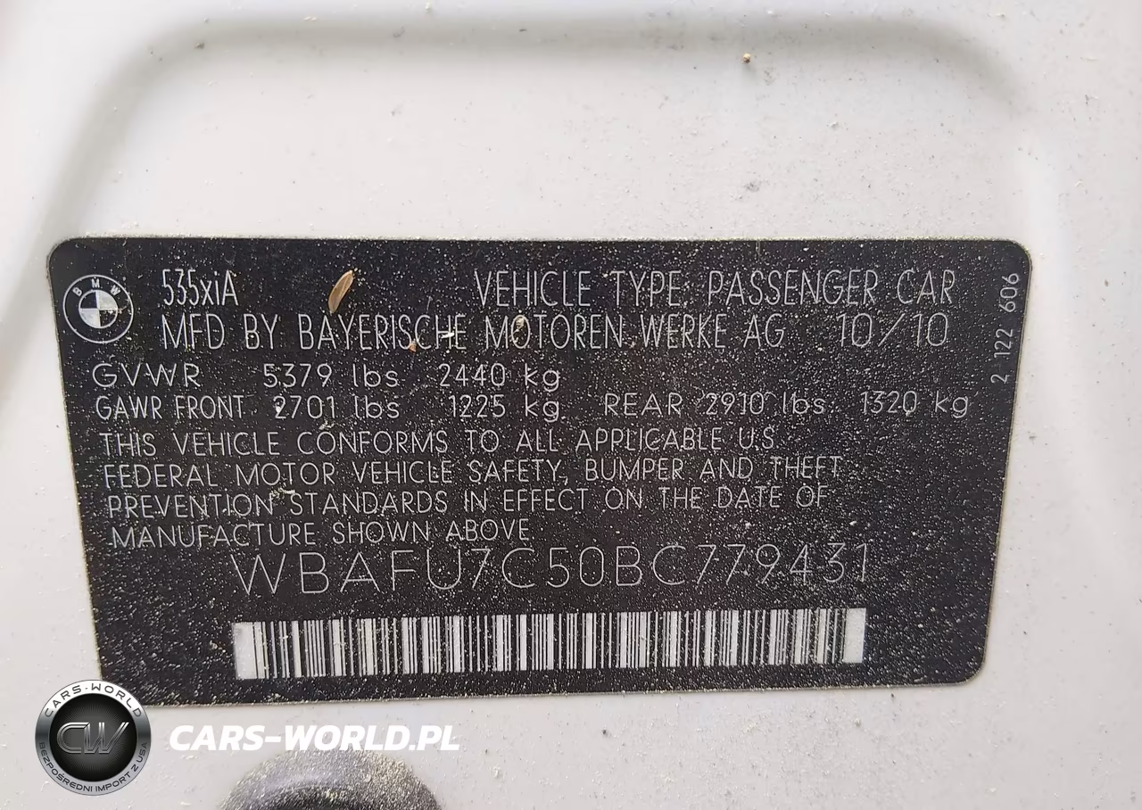 2011 BMW 535I xDrive VIN:WBAFU7C50BC779431 - 9