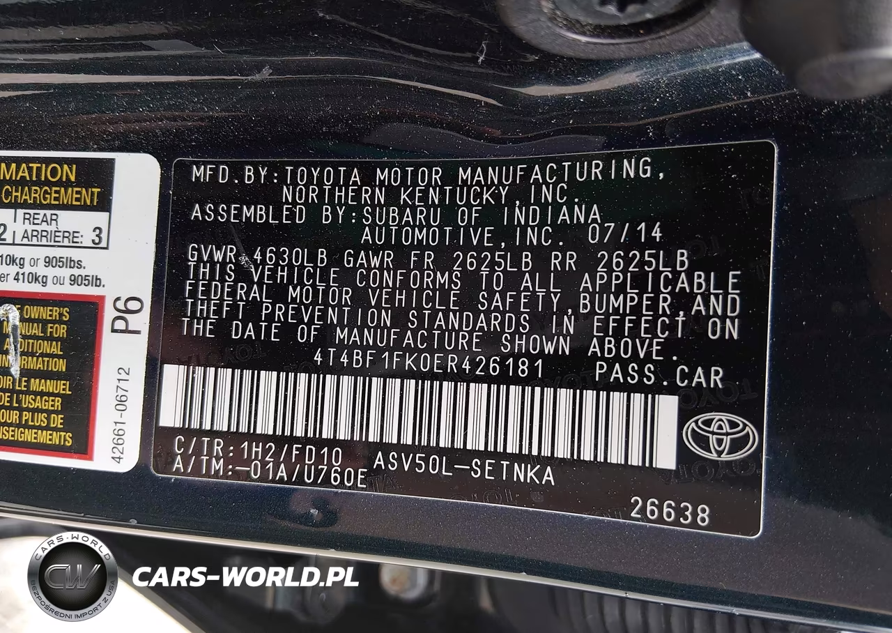 2014 Toyota Camry Le VIN:4T4BF1FK0ER426181 - 9