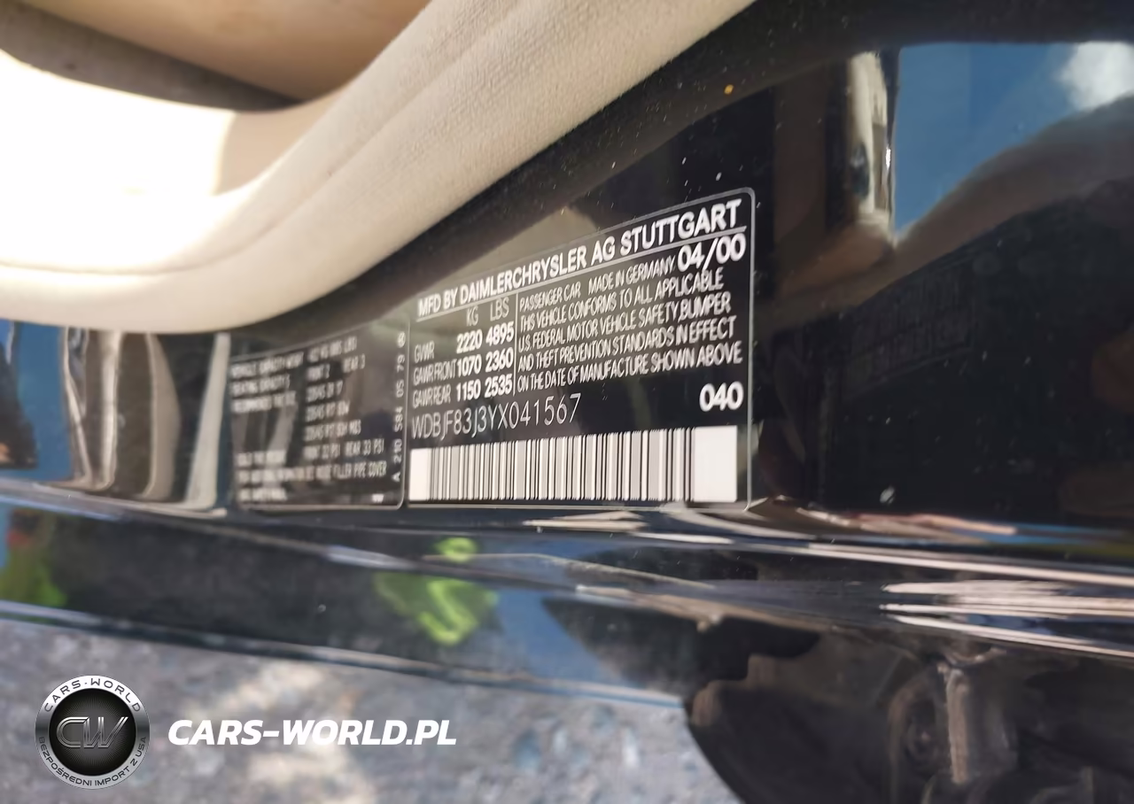 2000 Mercedes-Benz E 430 4M VIN:WDBJF83J3YX041567 - 9