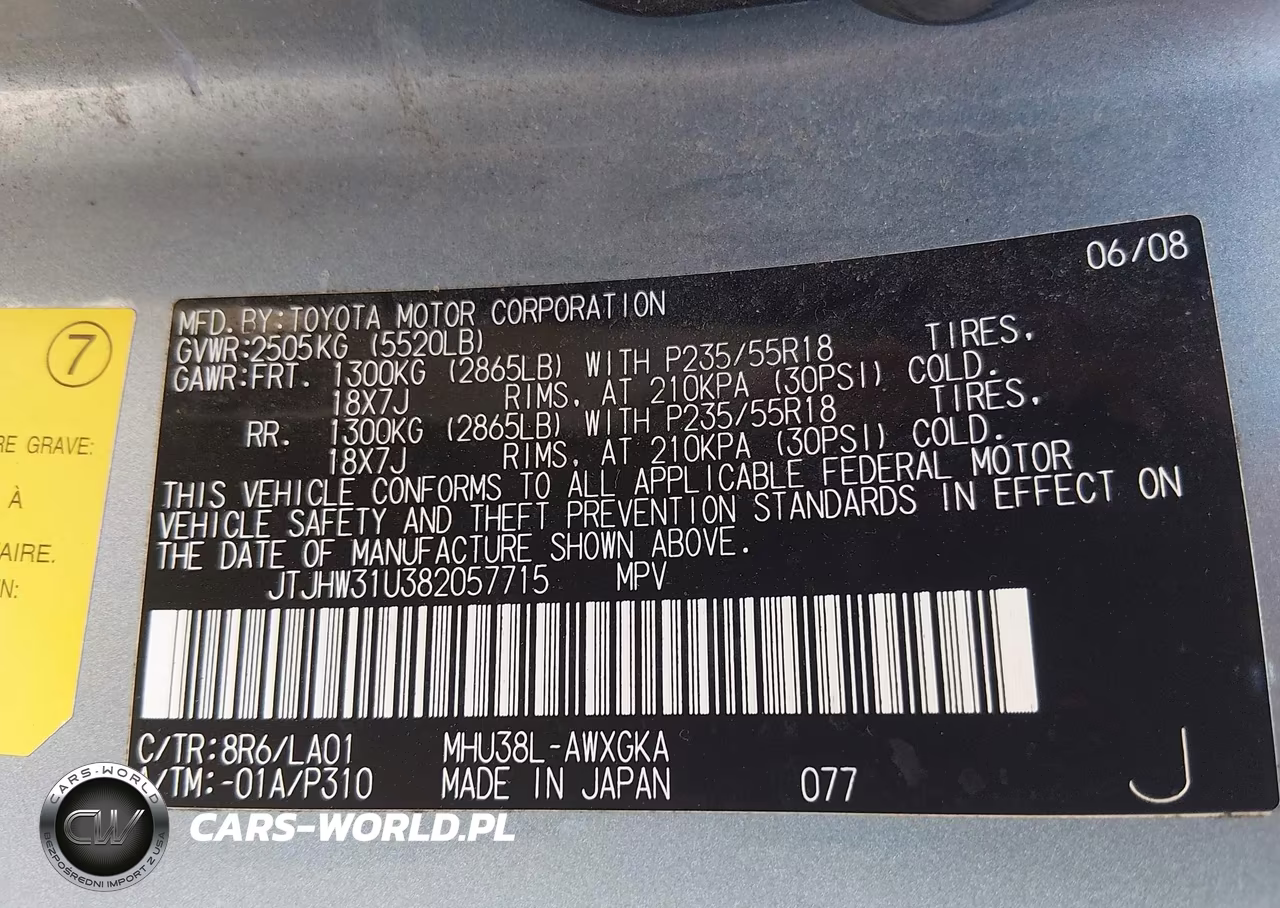 2008 Lexus Rx 400H VIN:JTJHW31U382057715 - 9