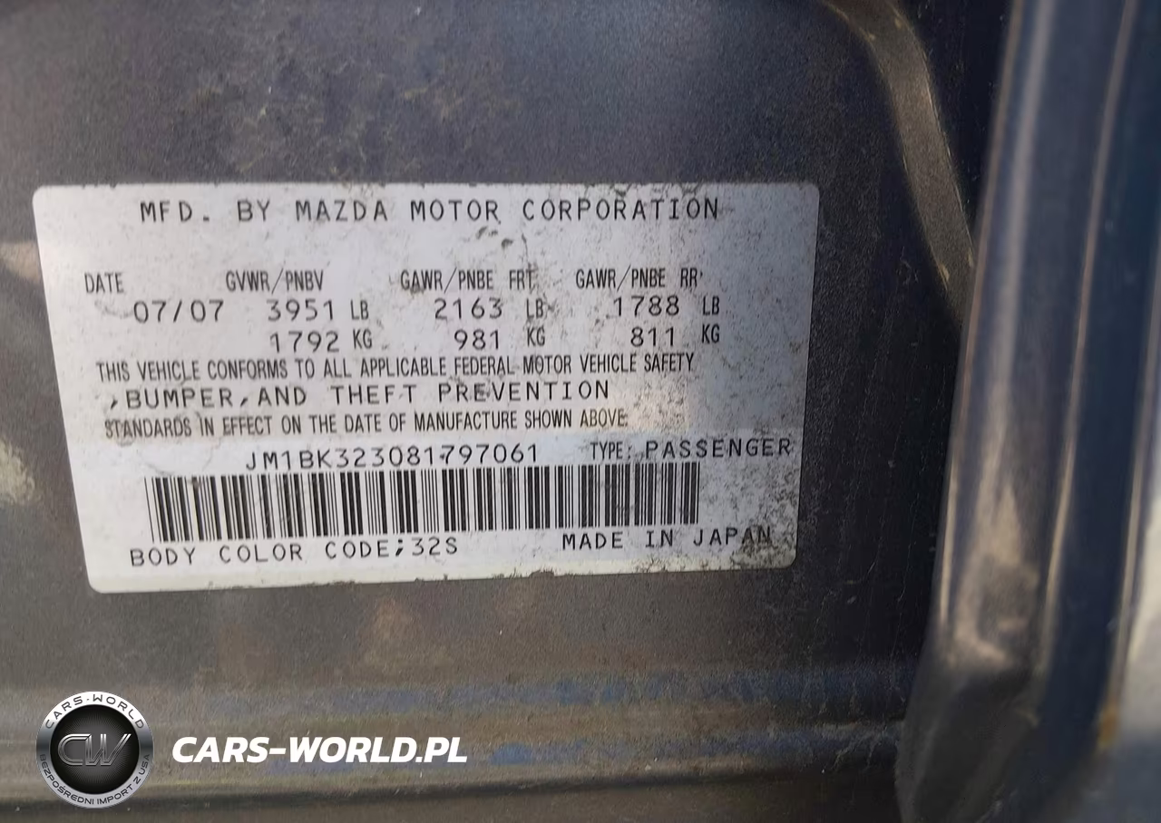 2008 Mazda Mazda3 S Sport VIN:JM1BK323081797061 - 9