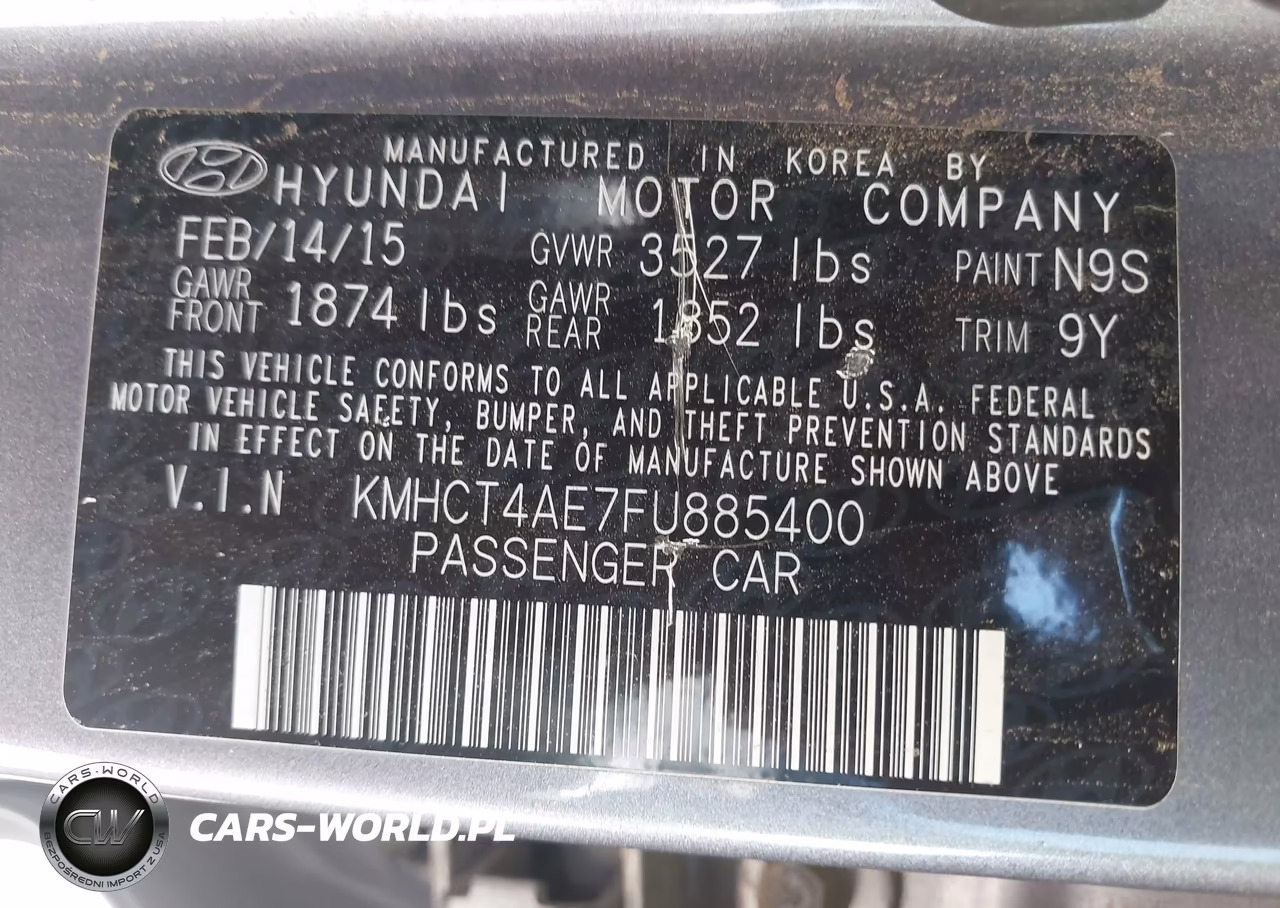 2015 Hyundai Accent Gls VIN:KMHCT4AE7FU885400 - 9