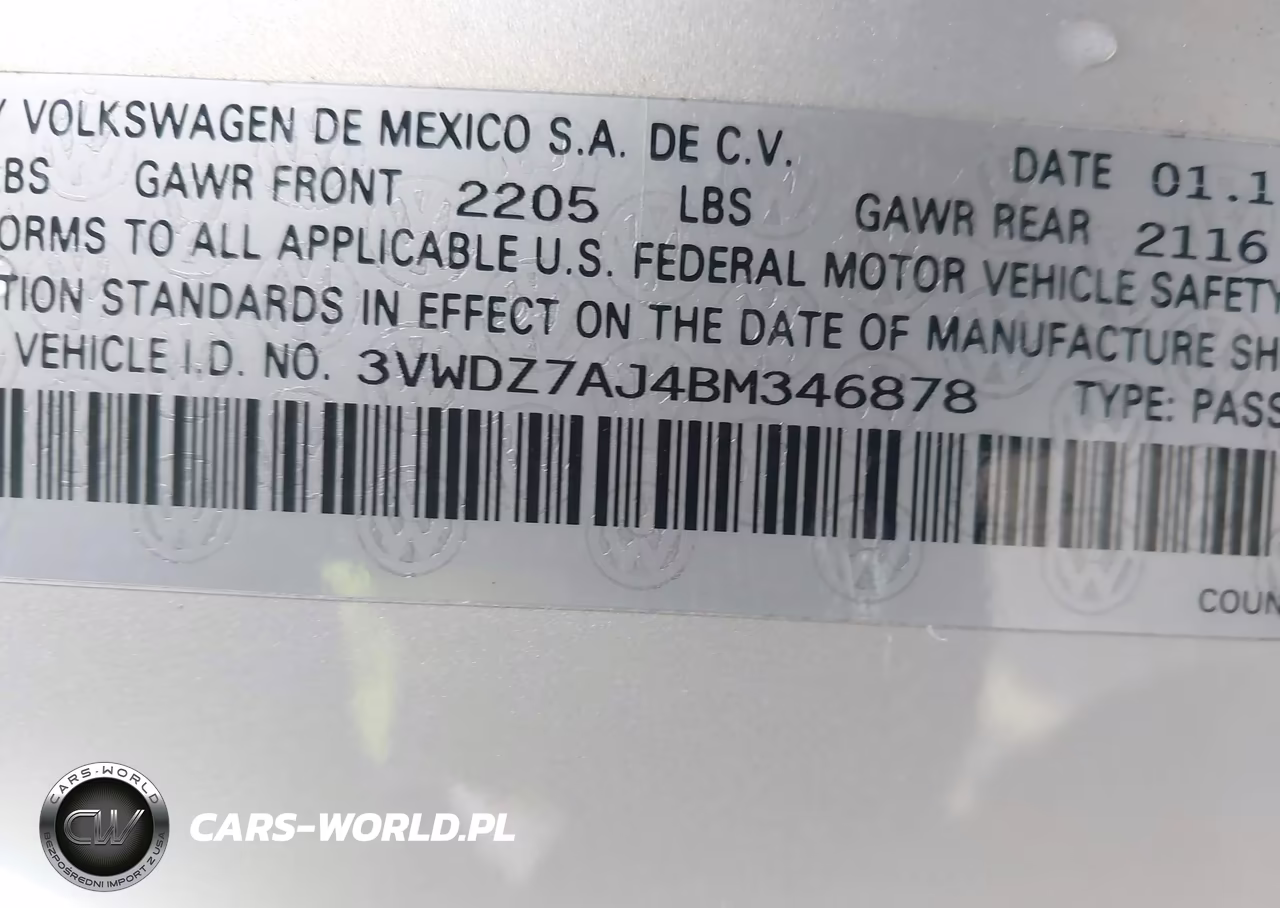 2011 Volkswagen Jetta 2.5L Se VIN:3VWDZ7AJ4BM346878 - 9