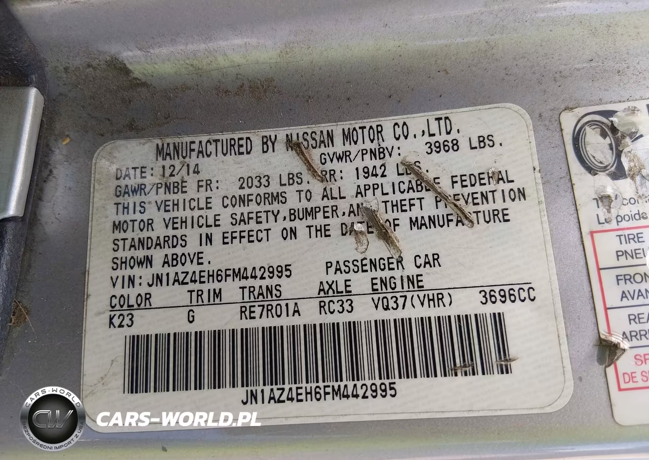 2015 Nissan 370Z Sport VIN:JN1AZ4EH6FM442995 - 9