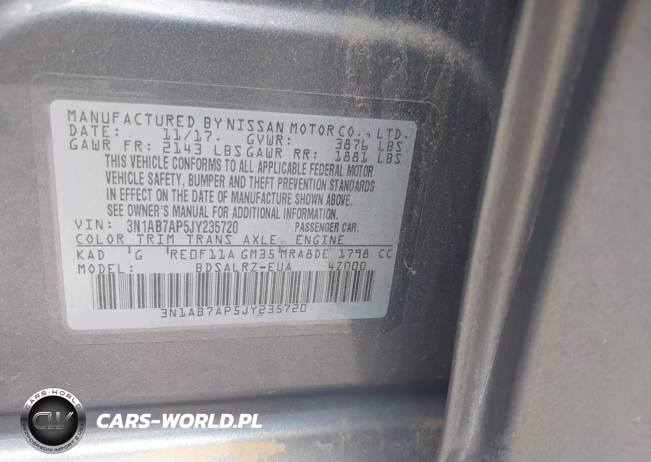 2018 Nissan Sentra Sr VIN:3N1AB7AP5JY235720 - 9