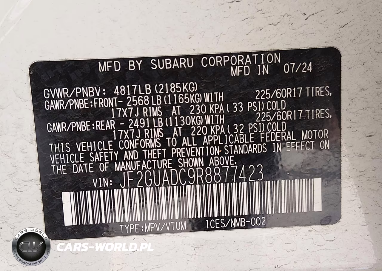 2024 Subaru Crosstrek Premium VIN:JF2GUADC9R8877423 - 9