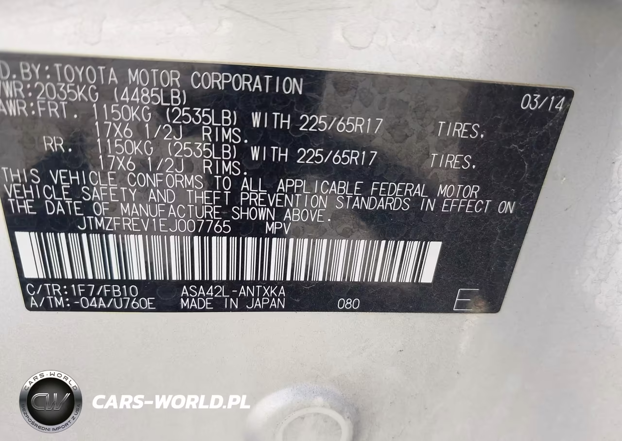 2014 Toyota Rav4 Le VIN:JTMZFREV1EJ007765 - 9