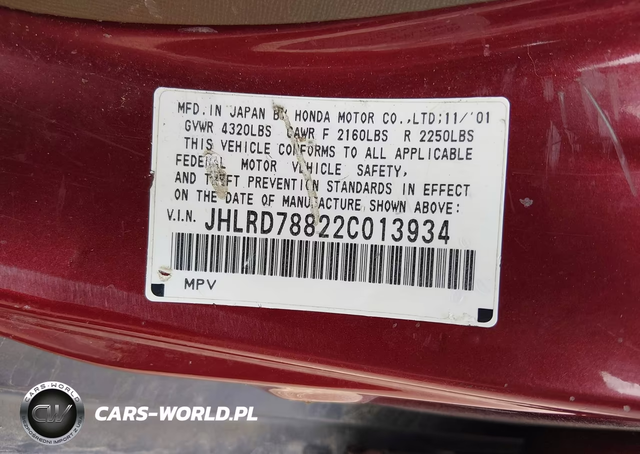 2002 Honda Cr-V Ex VIN:JHLRD78822C013934 - 9