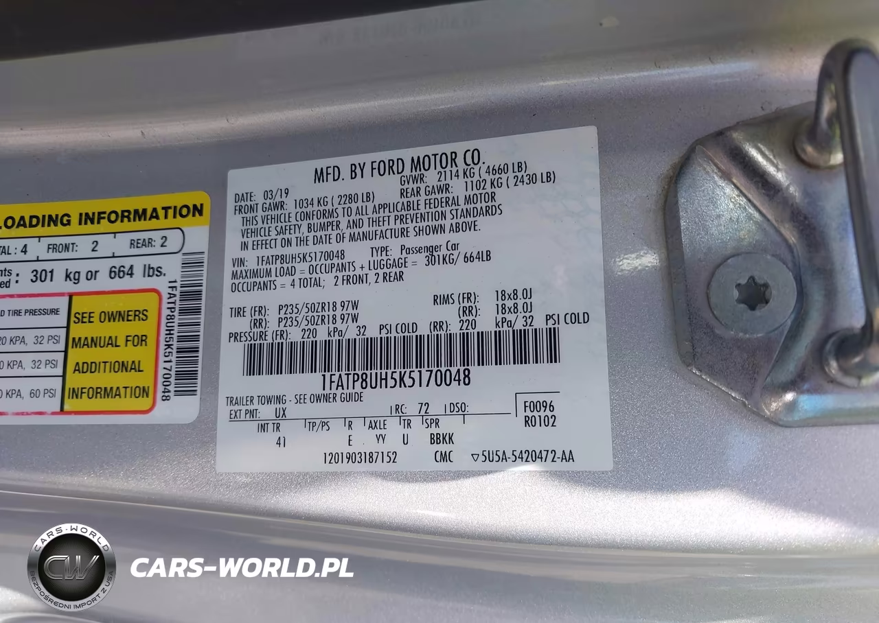 2019 Ford Mustang Ecoboost Premium VIN:1FATP8UH5K5170048 - 9