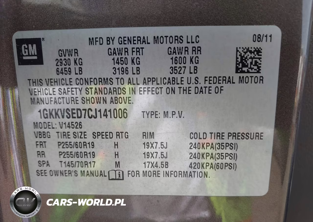 2012 GMC Acadia Slt-2 VIN:1GKKVSED7CJ141006 - 9