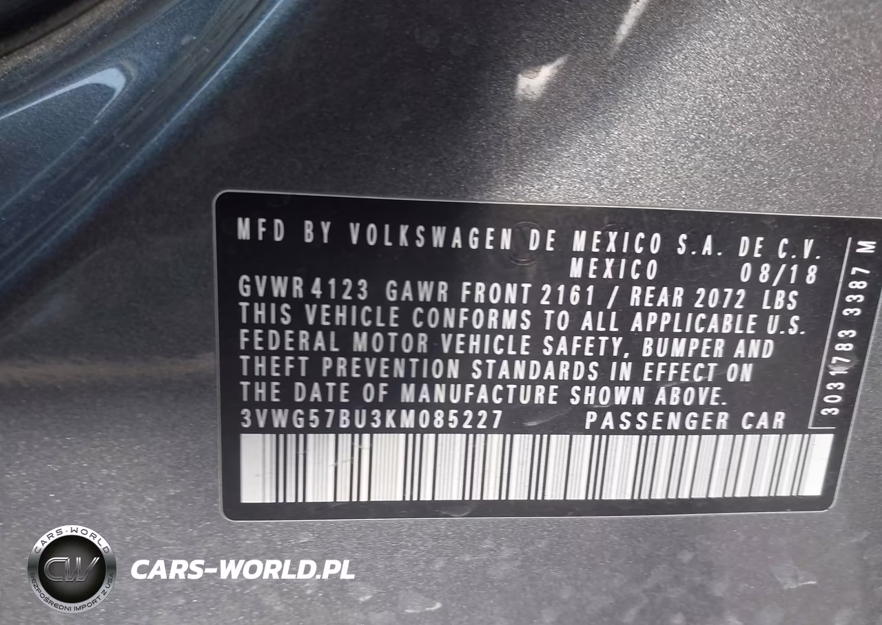 2019 Volkswagen Jetta 1.4T Sel Premium VIN:3VWG57BU3KM085227 - 9