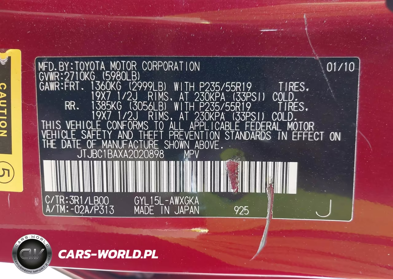 2010 Lexus Rx 450H VIN:JTJBC1BAXA2020898 - 9