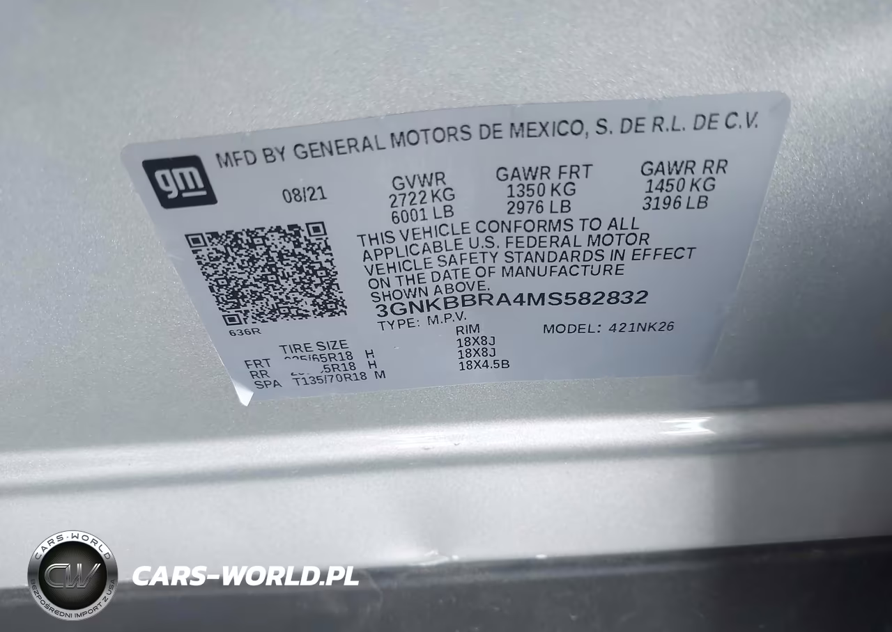 CHEVROLET BLAZER 1LT VIN:3GNKBBRA4MS582832 - 9