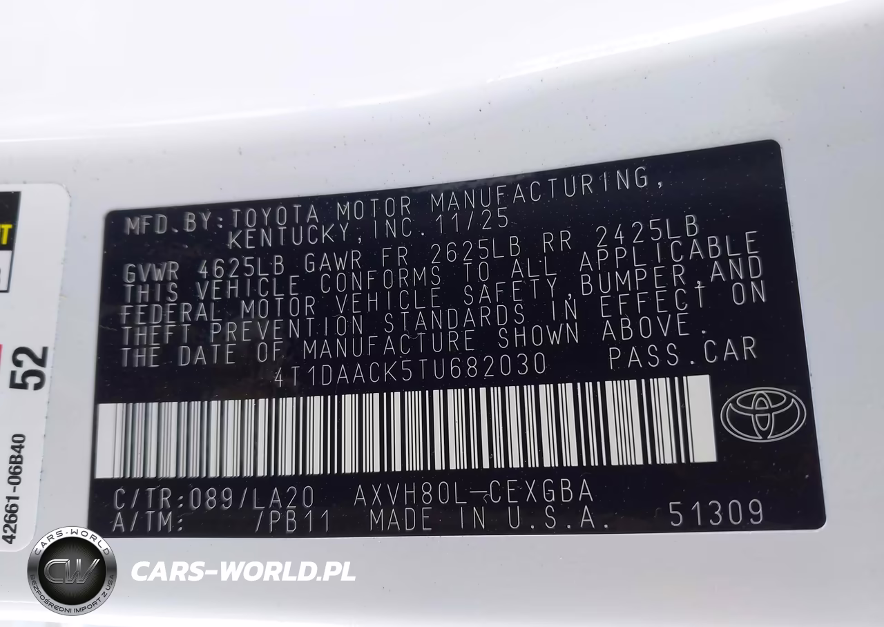 2026 Toyota Camry Xle VIN:4T1DAACK5TU682030 - 9