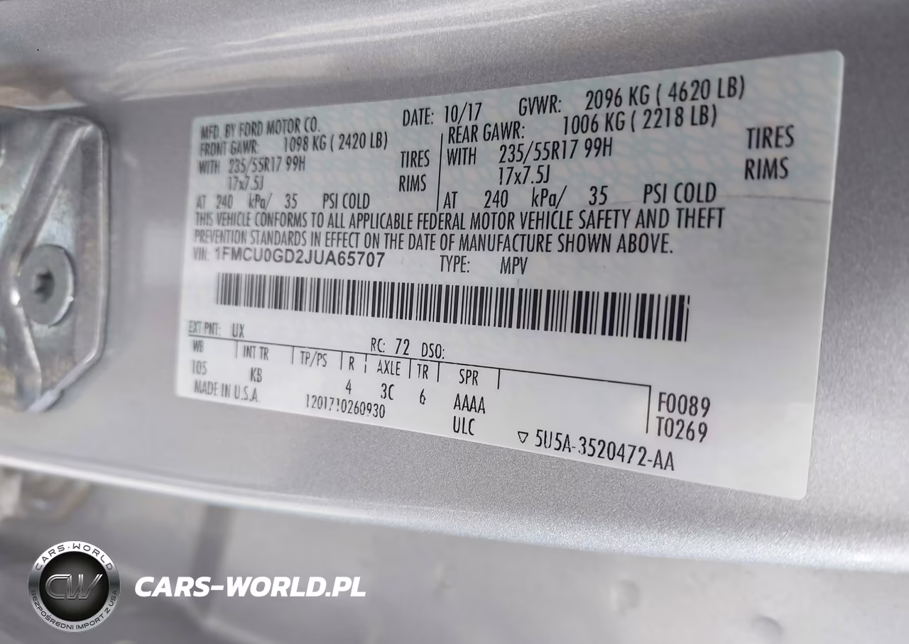 2018 Ford Escape Se VIN:1FMCU0GD2JUA65707 - 9