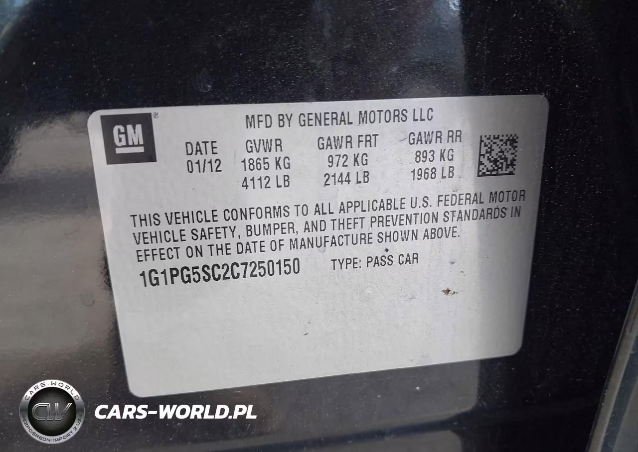 2012 Chevrolet Cruze 2Lt VIN:1G1PG5SC2C7250150 - 9